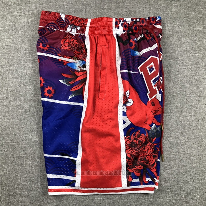 Pantalone Philadelphia 76ers Lunar New Year Mitchell & Ness Just Don Rojo